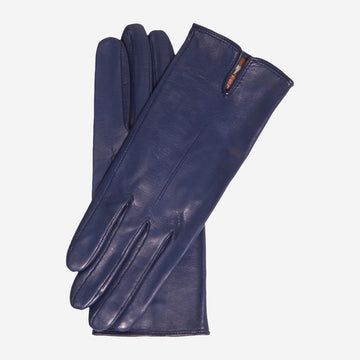 Margherita (navy) - Italian lambskin leather gloves with cashmere lining