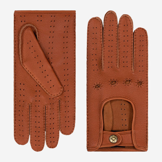 Maria (braun) - Italienische Autofahrerhandschuhe aus amerikanischem Hirschleder