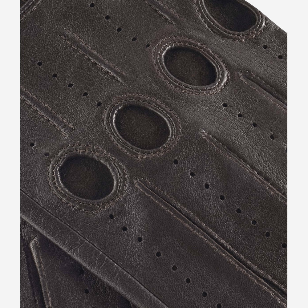 Mario (dark brown) - Italian lambskin leather driving gloves - Fratelli Orsini - Luxury Driving Gloves - Handmade in Italy - 2
