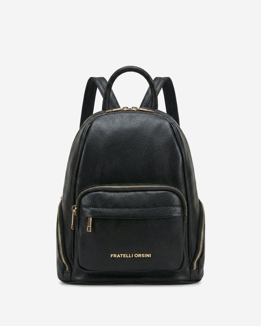 Martina (black) - Italian calf leather women's backpack