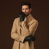 Matteo (black) - Italian gloves made of American deerskin leather with cashmere lining
