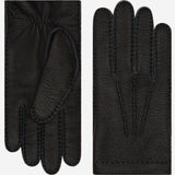 Matteo (black) - Italian gloves made of American deerskin leather with cashmere lining