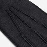 Matteo (black) - Italian gloves made of American deerskin leather with cashmere lining