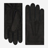 Matteo (black) - Italian gloves made of American deerskin leather with cashmere lining