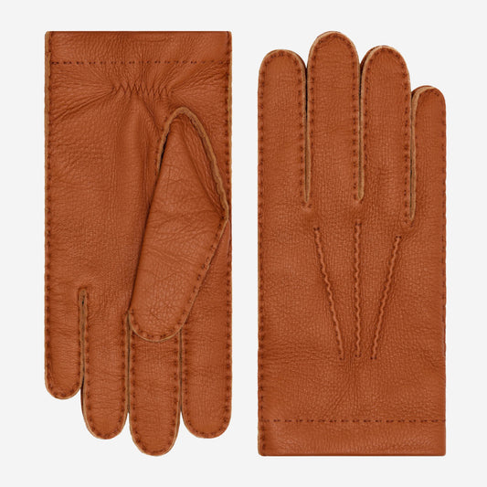 Matteo (bruin) - Italiaanse handschoenen van Amerikaans hertenleer met kasjmiervoering