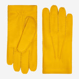 Matteo (yellow) - Italian gloves made of American deerskin leather with cashmere lining