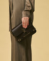 Mirella (dark brown) - Italian calf leather women's crossbody bag (with shoulder strap)