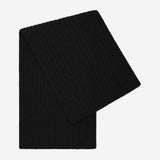 Napoli (black) - 100% cashmere ribbed scarf (unisex)