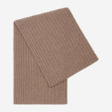 Napoli (brown) - 100% cashmere ribbed scarf (unisex)