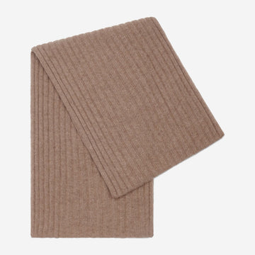 Napoli (brown) - 100% cashmere ribbed scarf (unisex)