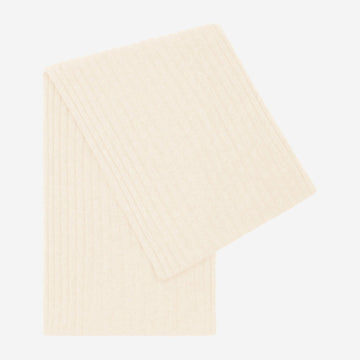 Napoli (cream) - 100% cashmere ribbed scarf (unisex)