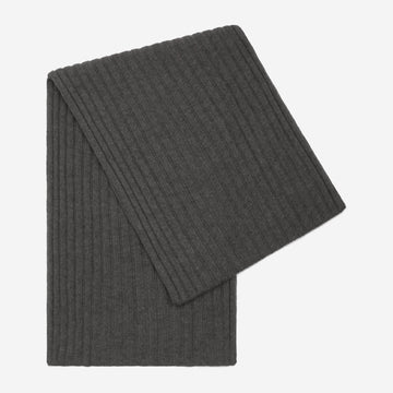 Napoli (dark grey) - 100% cashmere ribbed scarf (unisex)
