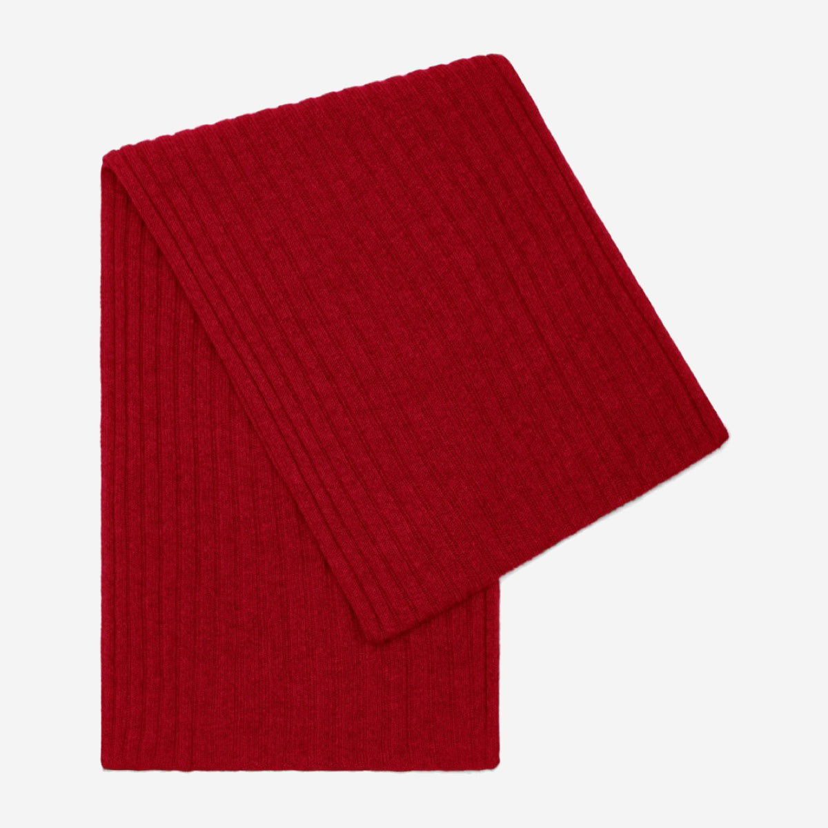 Napoli (red) - 100% cashmere ribbed scarf (unisex)