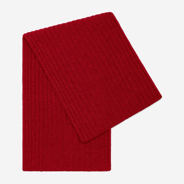 Napoli (red) - 100% cashmere ribbed scarf (unisex)