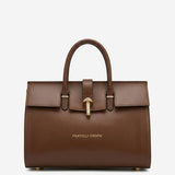 Oriana (brown) - Italian calf leather women's handbag (with shoulder strap)