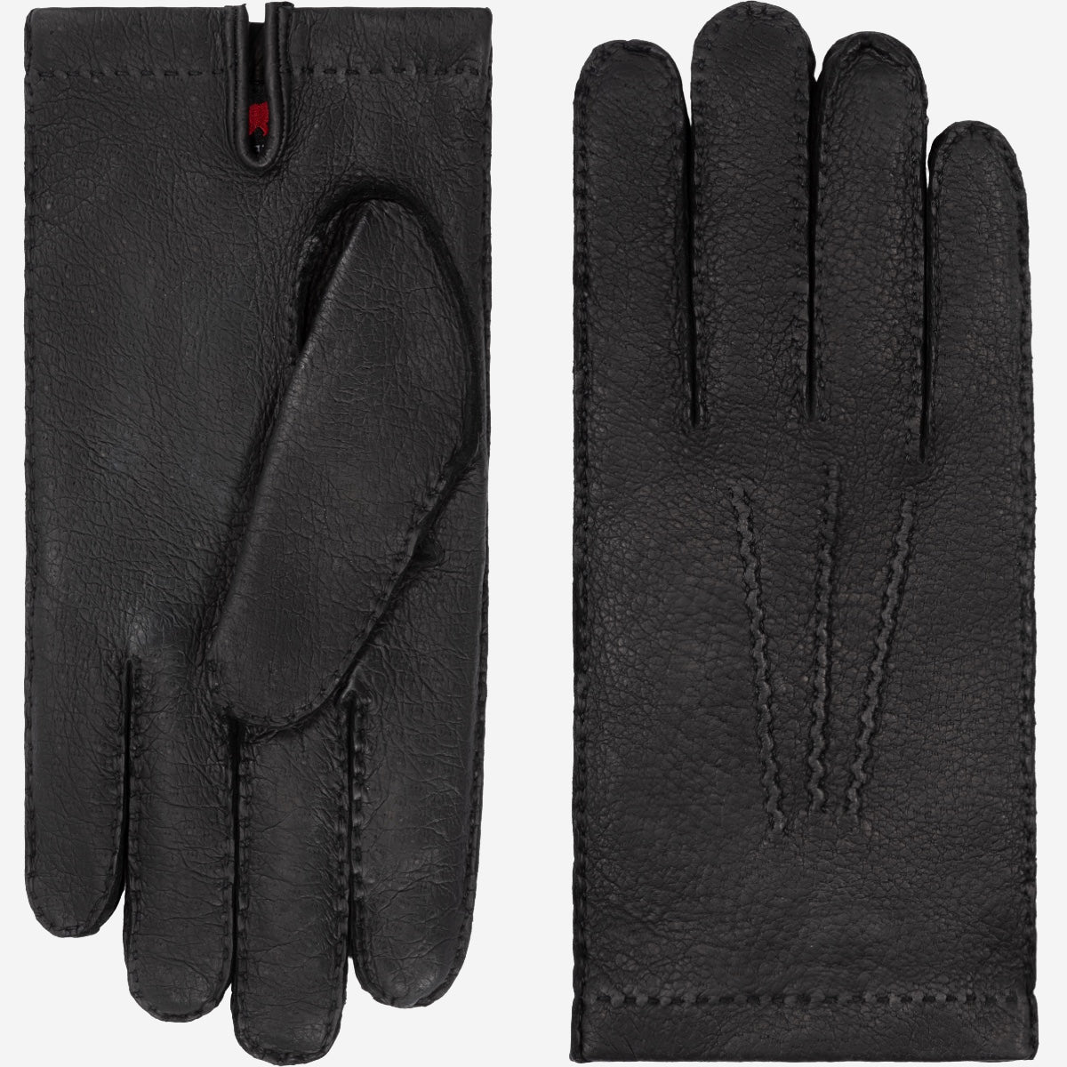 Antonio (black) - Italian peccary leather gloves with cashmere lining - Fratelli Orsini - Luxury Leather Gloves - Handmade in Italy - 1