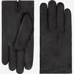 Antonio (black) - Italian peccary leather gloves with cashmere lining - Fratelli Orsini - Luxury Leather Gloves - Handmade in Italy - 1