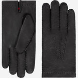 Antonio (black) - Italian peccary leather gloves with cashmere lining - Fratelli Orsini - Luxury Leather Gloves - Handmade in Italy - 1
