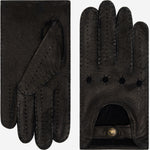 Raffaella (black) – Luxurious Italian peccary driving gloves - Fratelli Orsini - Luxury Leather Gloves - Handmade in Italy - 1