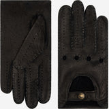 Raffaella (black) – Luxurious Italian peccary driving gloves - Fratelli Orsini - Luxury Leather Gloves - Handmade in Italy - 1