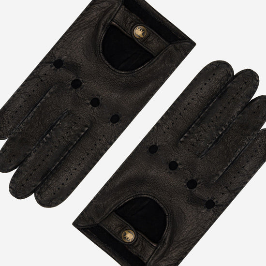Marcello (black) – Luxurious Italian peccary driving gloves - Fratelli Orsini - Luxury Leather Gloves - Handmade in Italy - 3