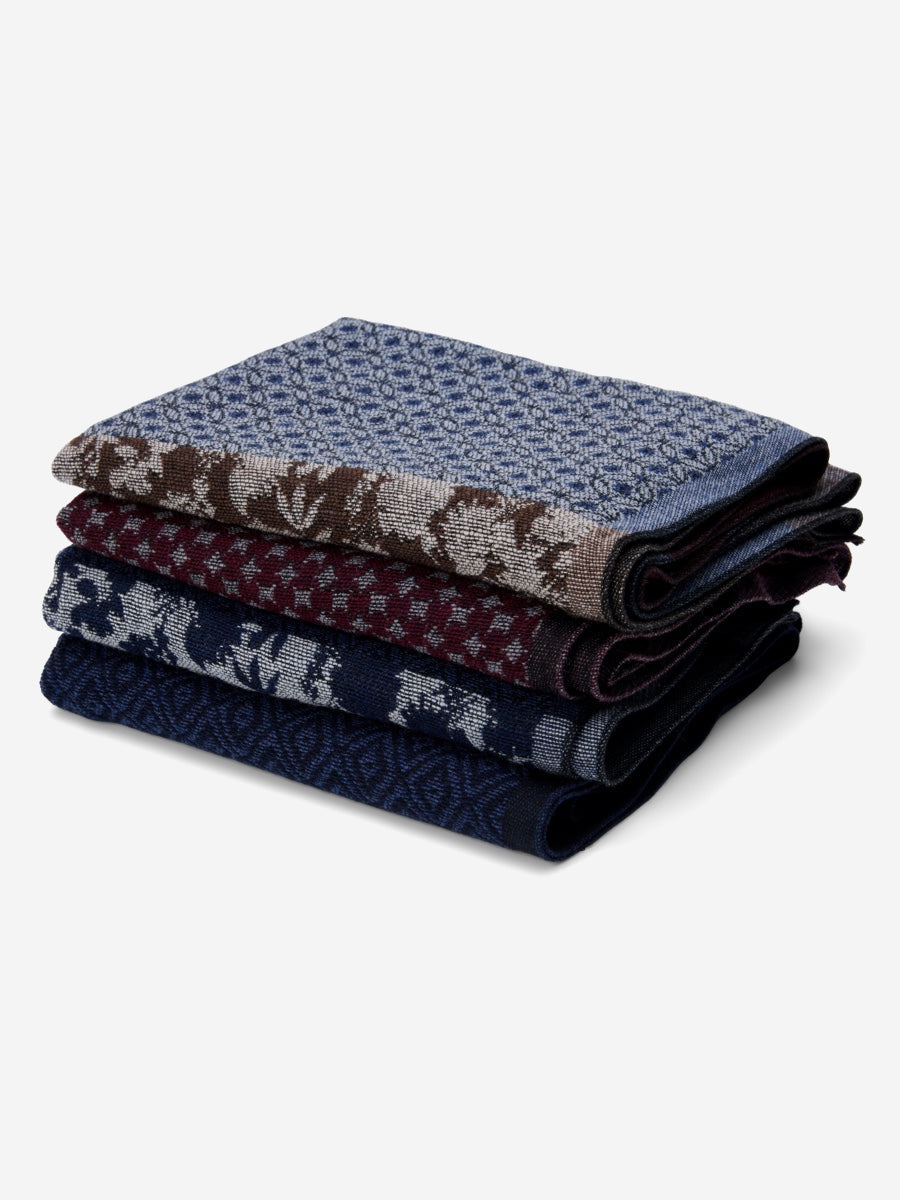 Federico (grey/blue) - warm and soft Italian scarf from wool blend - Fratelli Orsini - Luxury Italian Scarf - Handmade in Italy - 6