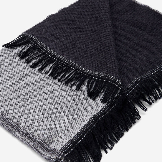 Romeo (blue/grey) - warm and soft scarf from 100% wool - Fratelli Orsini - Luxury Wool Scarf - Handmade in Italy - 4