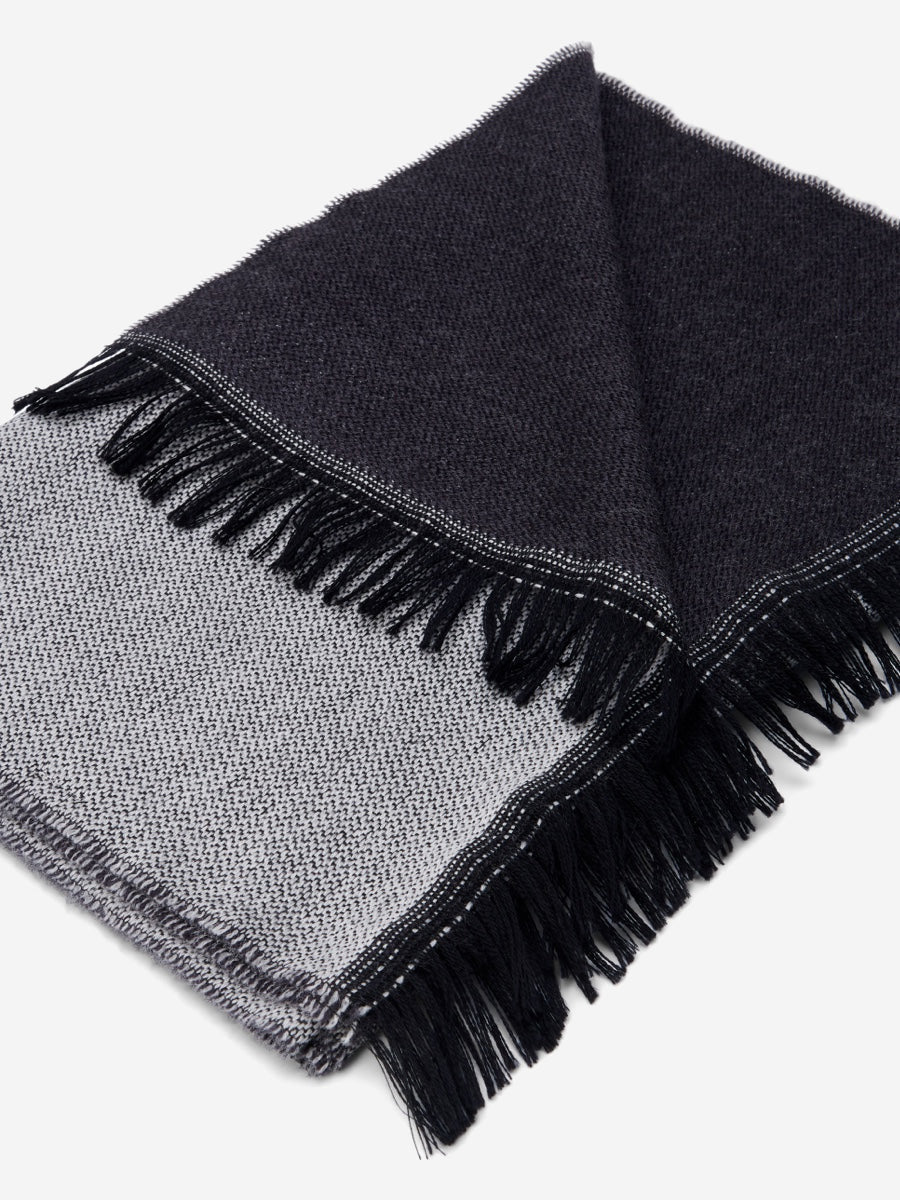Romeo (blue/grey) - warm and soft scarf from 100% wool - Fratelli Orsini - Luxury Wool Scarf - Handmade in Italy - 4