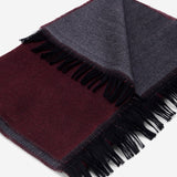 Romeo (red/grey) - warm and soft scarf from 100% wool - Fratelli Orsini - Luxury Wool Scarf - Handmade in Italy - 4