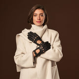 Raffaella (black) – Luxurious Italian peccary driving gloves - Fratelli Orsini - Luxury Leather Gloves - Handmade in Italy - 4