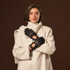 Raffaella (black) – Luxurious Italian peccary driving gloves - Fratelli Orsini - Luxury Leather Gloves - Handmade in Italy - 4