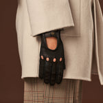 Raffaella (black) – Luxurious Italian peccary driving gloves - Fratelli Orsini - Luxury Leather Gloves - Handmade in Italy - 5