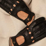 Raffaella (black) – Luxurious Italian peccary driving gloves - Fratelli Orsini - Luxury Leather Gloves - Handmade in Italy - 6