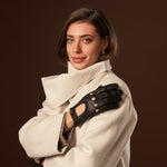 Raffaella (black) – Luxurious Italian peccary driving gloves - Fratelli Orsini - Luxury Leather Gloves - Handmade in Italy - 7