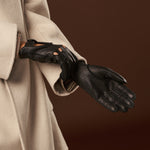 Raffaella (black) – Luxurious Italian peccary driving gloves - Fratelli Orsini - Luxury Leather Gloves - Handmade in Italy - 8