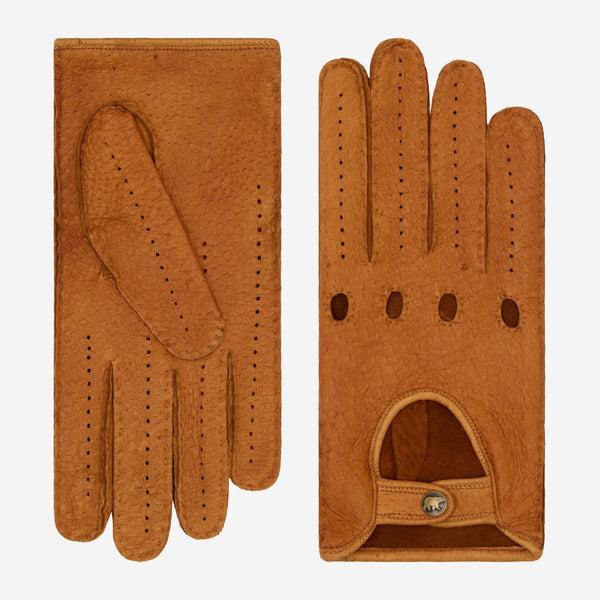 Raffaella (brown) – Luxurious Italian peccary driving gloves