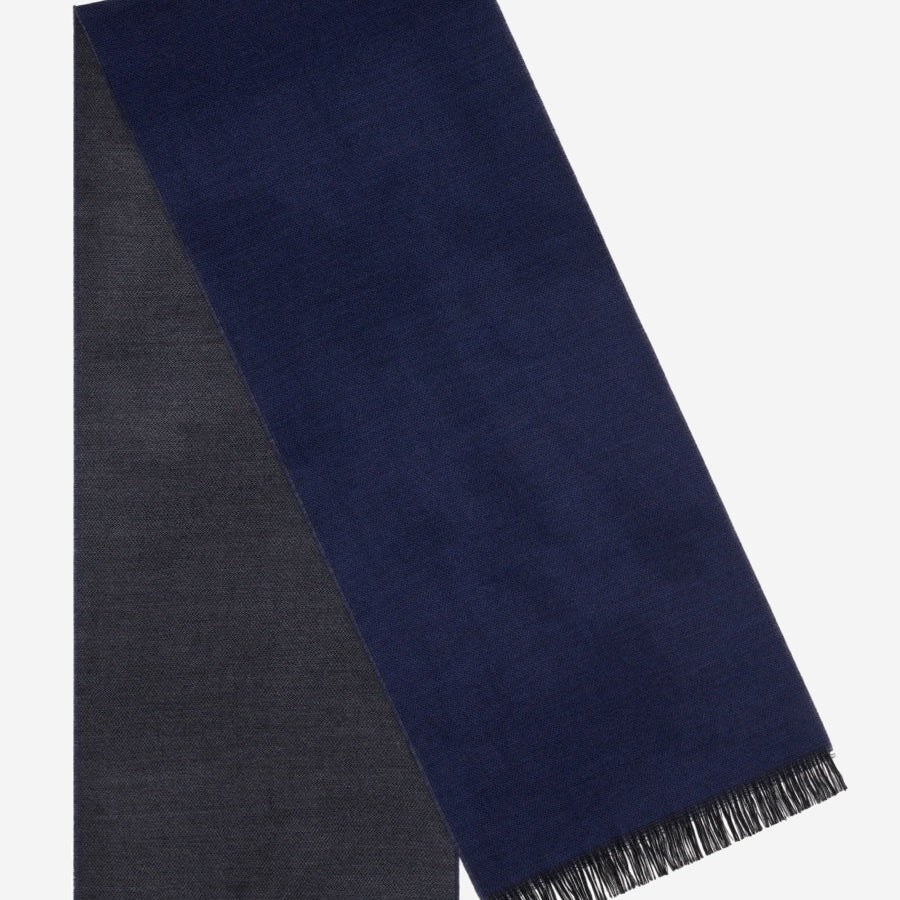 Romeo (blue/grey) - warm and soft scarf from 100% wool - Fratelli Orsini - Luxury Wool Scarf - Handmade in Italy - 1 