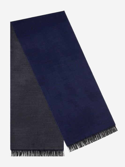 Romeo (blue/grey) - warm and soft scarf from 100% wool - Fratelli Orsini - Luxury Wool Scarf - Handmade in Italy - 1 