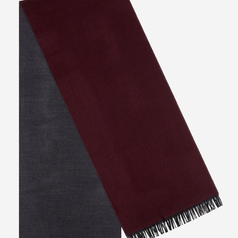 Romeo (red/grey) - warm and soft scarf from 100% wool - Fratelli Orsini - Luxury Wool Scarf - Handmade in Italy - 1 