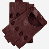 Rossana (cordovan) - Italian fingerless lambskin leather driving gloves - Fratelli Orsini - Luxury Driving Gloves - Handmade in Italy - 1