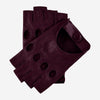 Rossana (Aubergine) – italienische fingerlose Lammleder-Autohandschuhe