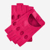 Rossana (fuschia) - Italian fingerless lambskin leather driving gloves