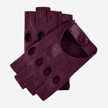 Rossana (xb) - Italian fingerless lambskin leather driving gloves
