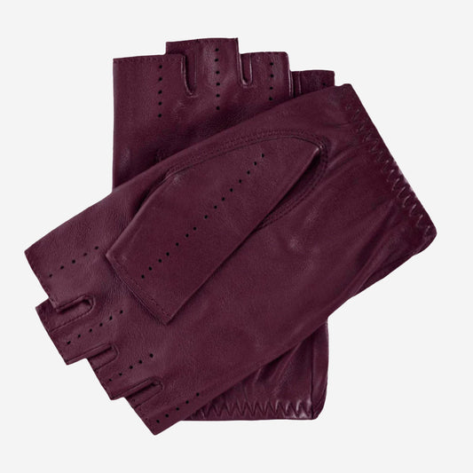 Rossana (xb) - Italian fingerless lambskin leather driving gloves