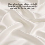 CW01W4 (ivory) - Italian silk Lined 4-button length white leather bridal gloves