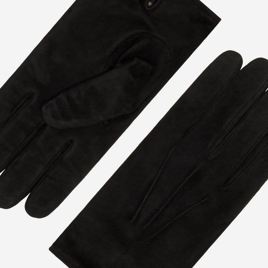 Silvia (black) - suede leather gloves with luxurious cashmere lining - Fratelli Orsini - Luxury Leather Gloves - Handmade in Italy - 4