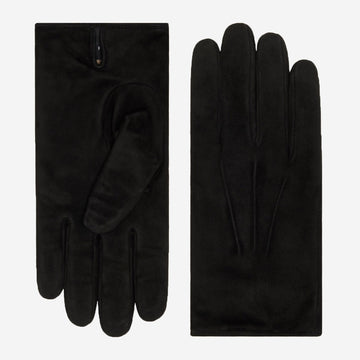 Silvia (black) - Suede leather gloves with luxurious cashmere lining