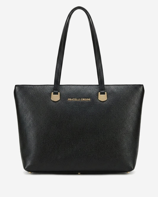 Simona (black) - Italian calf leather women's shoulder bag