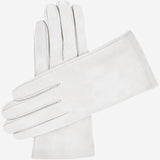 Sofia (white) - Italian lambskin leather gloves with silk lining - Fratelli Orsini - Luxury Leather Gloves - Handmade in Italy - 1