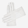 Sofia (white) - Italian lambskin leather gloves with silk lining